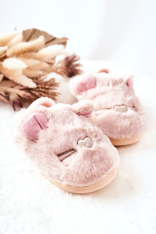 Dziecięce Papcie Kotki Z Uszami Jasnoróżowe Tammy