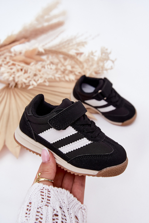 Dziecięce Sneakersy Buty Sportowe Na Rzep Czarne Viona