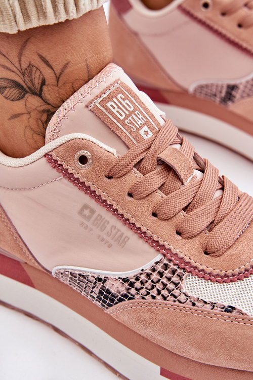 Modne Sneakersy Memory Foam System Big Star LL274366 Różowe