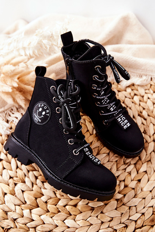 Dziecięce Botki Workery Czarne Mini Aspen