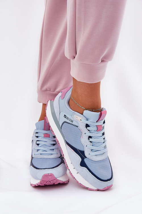 Zamszowe Lekkie Buty Sportowe Damskie Big Star RR274236 HI-POLY SYSTEM Niebieskie