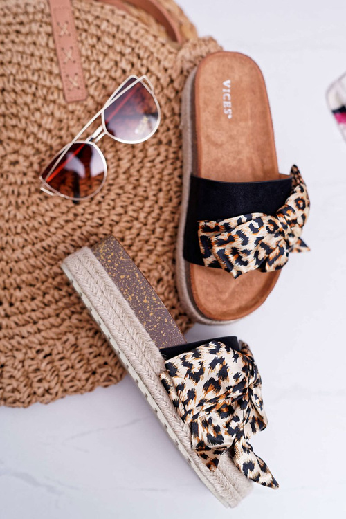 Klapki Damskie Vices Czarne Leopard 6275