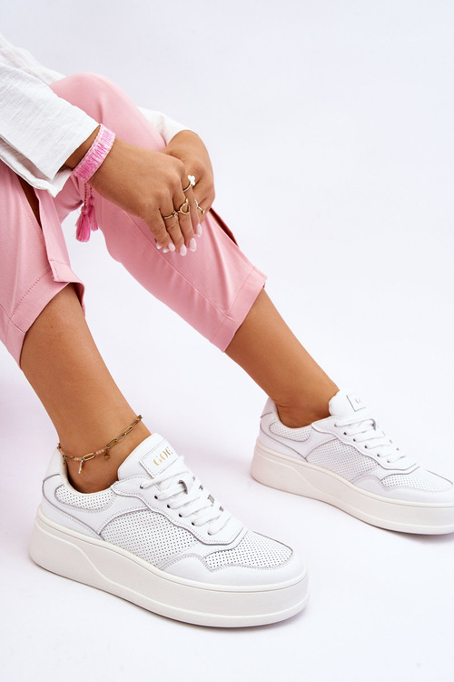 Damskie Wygodne Buty Sportowe GOE LL2N4054 Biało-Beżowe