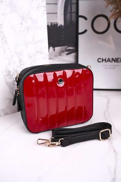 Torebka Listonoszka MONNARI BAG4220-M20 Lakierowana Czerwona
