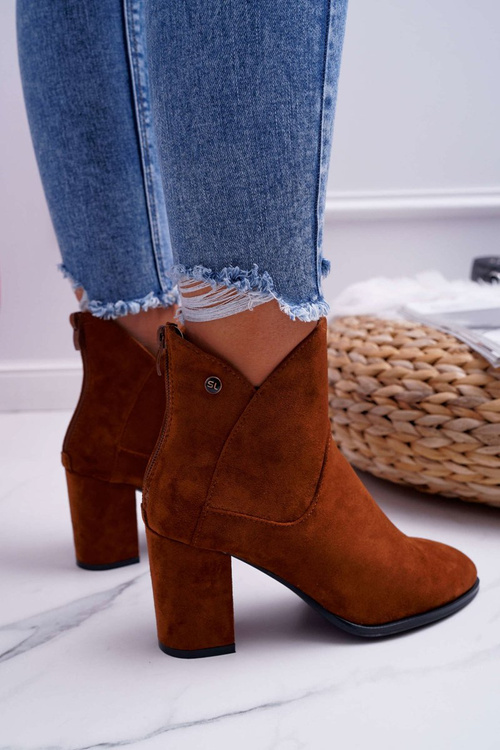 Botki Damskie Na Obcasie Sergio Leone Camel BT525
