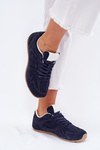 Buty Sportowe Damskie Z Eko Zamszu Granatowe Dorella 