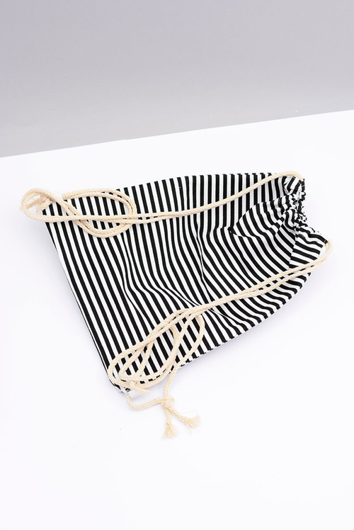 Damska Marynarska Torebka Czarny Worek Plażowy