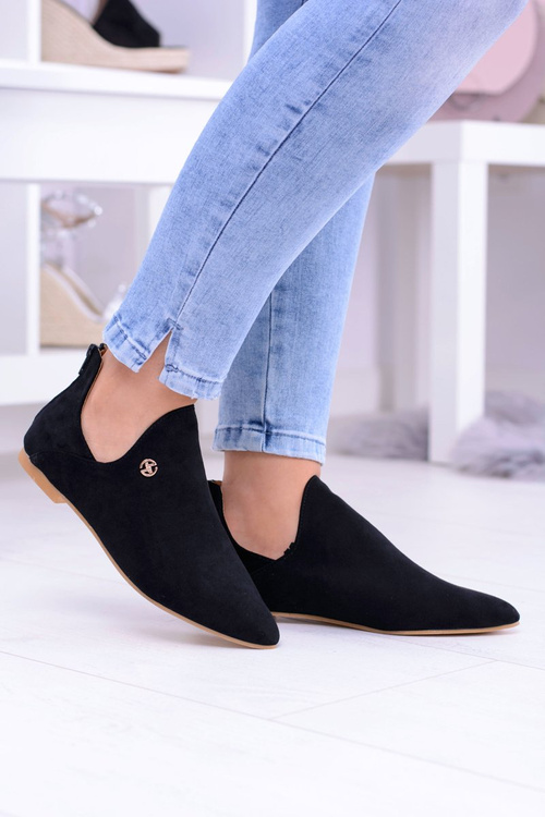 Lu Boo Czarne Botki Z Wycięciami Zamek Chelsea