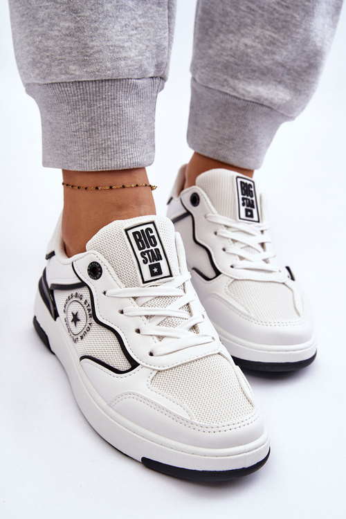 Damskie Sportowe Buty Big Star LL274440 Biało-Czarne