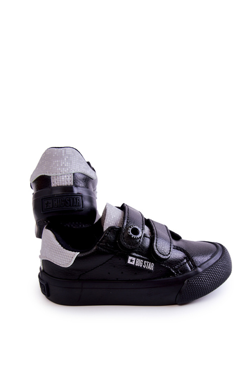 Dziecięce Trampki Na Rzepy Big Star JJ374110 Czarno-Szare