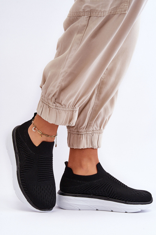 Damskie Wsuwane Buty Sportowe Czarne Ferive