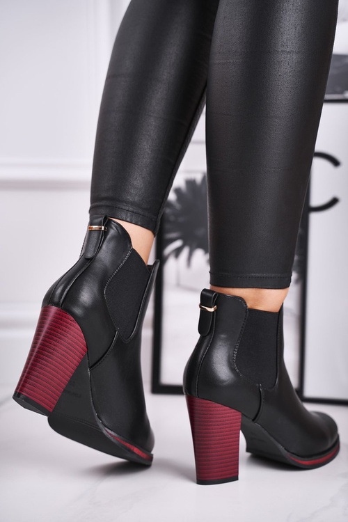 Botki Damskie Na Obcasie Sergio Leone Czarne BT538