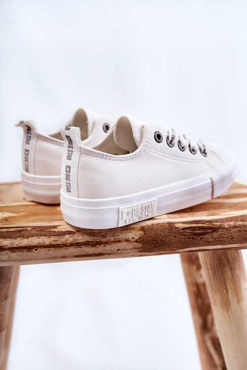 Dziecięce Skórzane Trampki BIG STAR KK374056 Białe