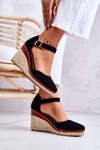 Damskie Espadryle Na Koturnie Czarne Tamarill
