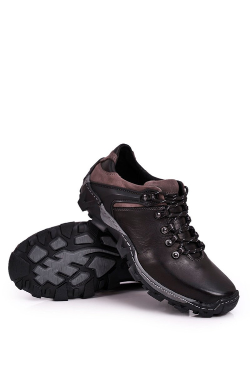 Męskie Skórzane Półbuty Trekkingowe BEDNAREK Czarne
