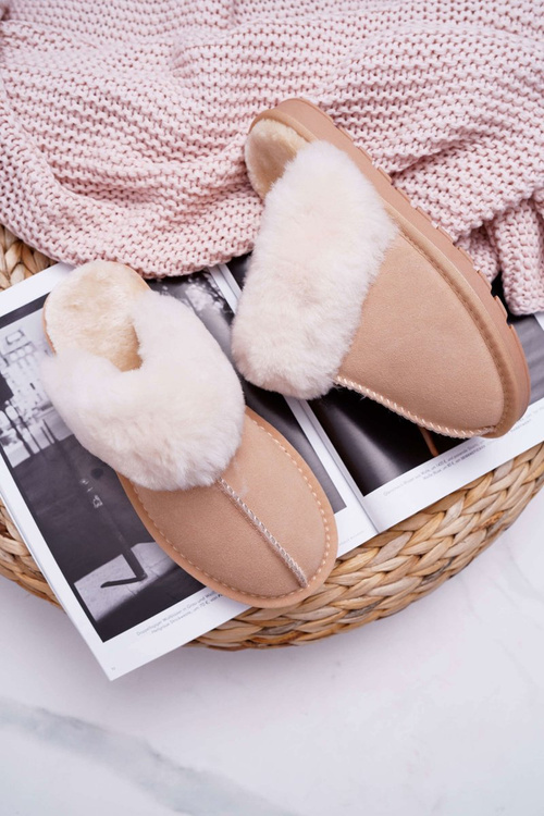 Damskie Klapki Papcie Beżowe Mirendy