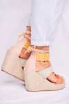 Sandałki Damskie Na Koturnie espadrylu kolorowe Beautiful One