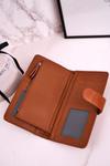 Duży Portfel Damski Z Dodatkowym Miejscem Na Karty Brązowy