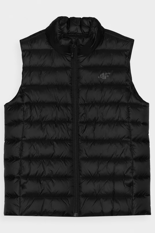 Bezrękawnik Damski Puchowy Ze Stójką 4F 4FWAW24TVJAF139-20S Czarny