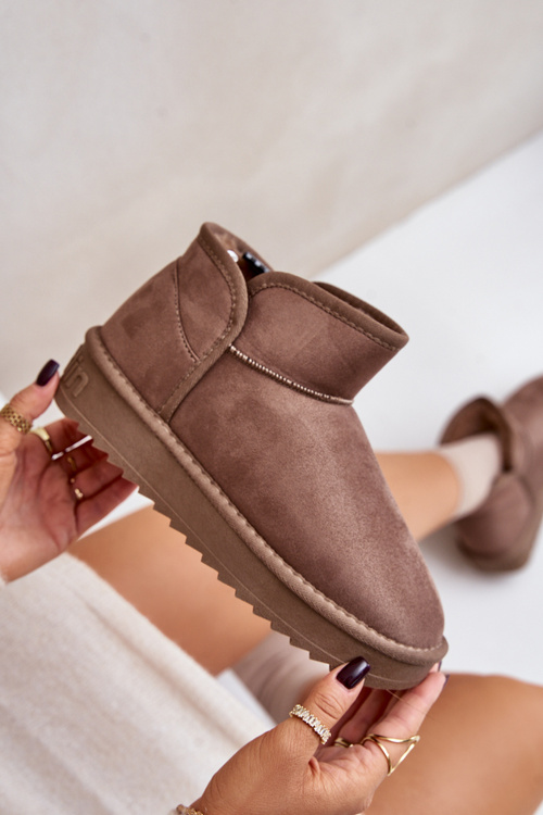 Śniegowce Na Platformie Damskie D.Franklin DFSH370010 Taupe