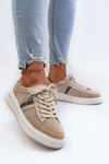 Sneakersy Skórzane Damskie D&A LR110 Beżowe