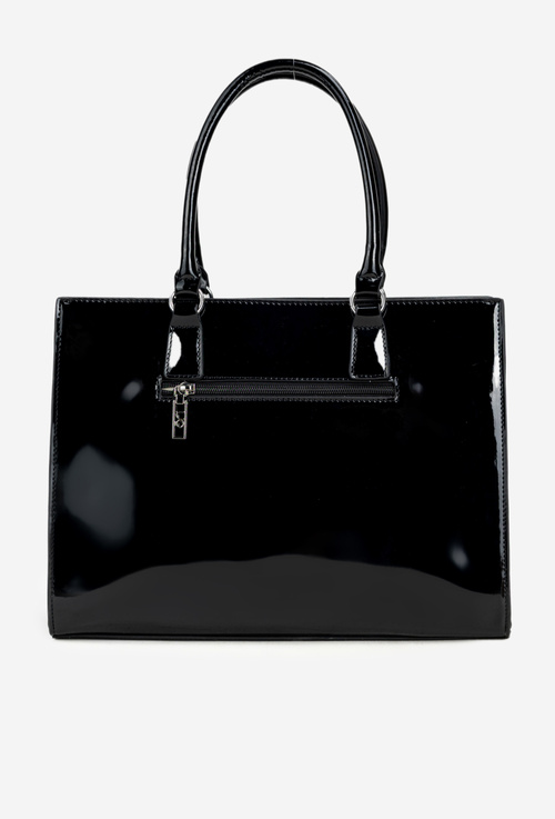 Lakierowana Torebka Z Tłoczonym Wzorem NOBO BAG6150-M20 Czarna