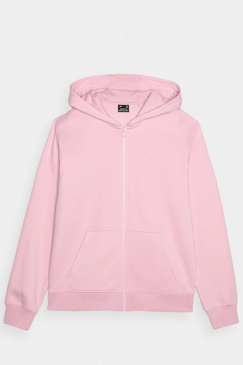 Bluza Damska Dresowa Z Kapturem Rozpinana Bawełniana 4F Różowa 4FWMM00TSWSF1467-56S