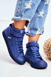 Damskie Wysokie Trampki Big Star FF274584 Niebieskie