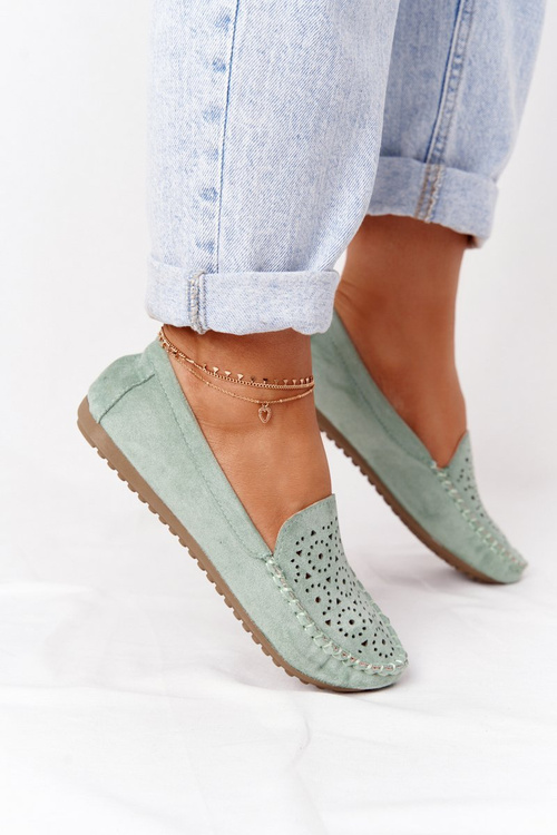 Damskie Zamszowe Mokasyny Zielone Molly