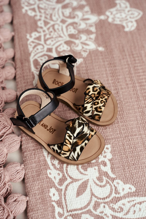 Dziecięce Sandałki Na Rzepy Dla Dziewczynki Panterka Mimi
