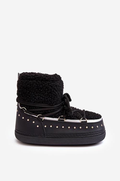 Damskie Ocieplane Śniegowce Czarne Rohes