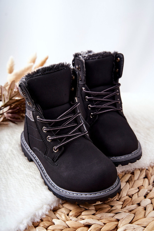 Dziecięce Traperki Ocieplane Czarne Graves