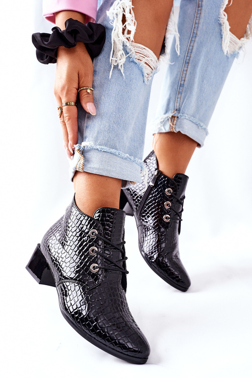 Botki na Obcasie Czarne Albeq