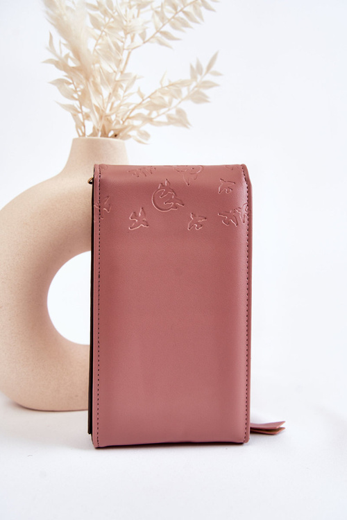 Modna Torebka Portfel 2w1 Z Tłoczeniem Różowa Savano