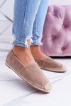 Lu Boo Beżowe Lniane Espadryle Slip On Ramen
