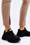 Damskie Sneakersy Na Platformie GOE JJ2N4058 Czarne