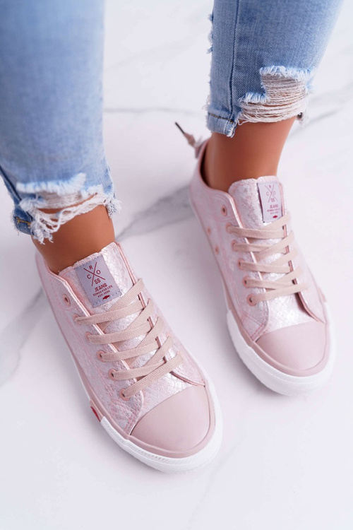 Trampki Damskie Cross Jeans Różowe DD2R4058