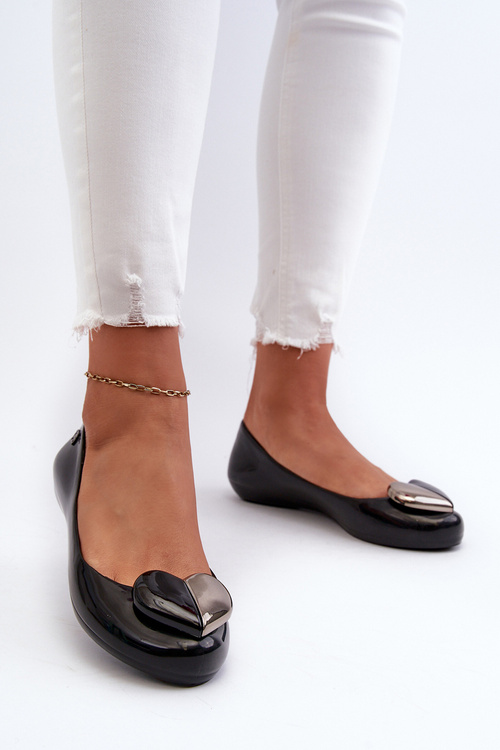 Damskie Baleriny Z Serduszkiem ZAXY LL285027 Czarne