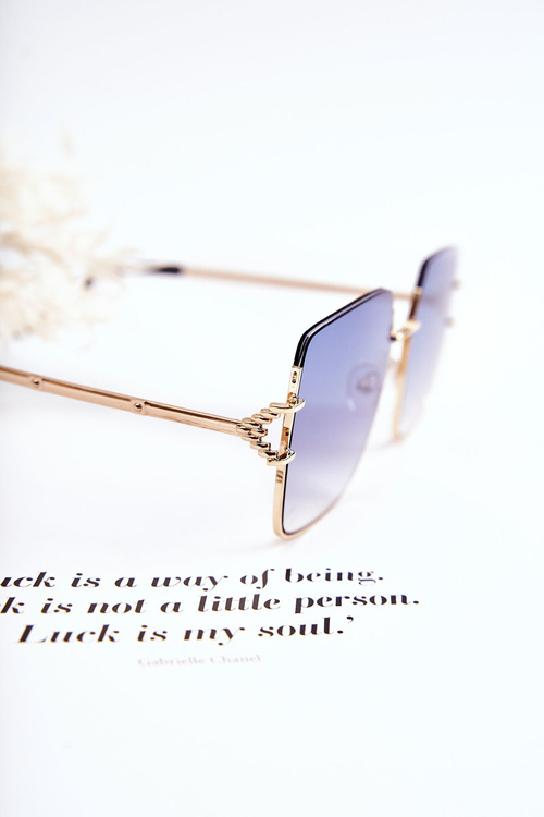 Duże Okulary Przeciwsłoneczne V160020 Niebiesko-Złote