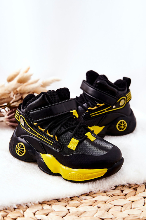 Dziecięce Ocieplane Botki Śniegowce Czarne Herry