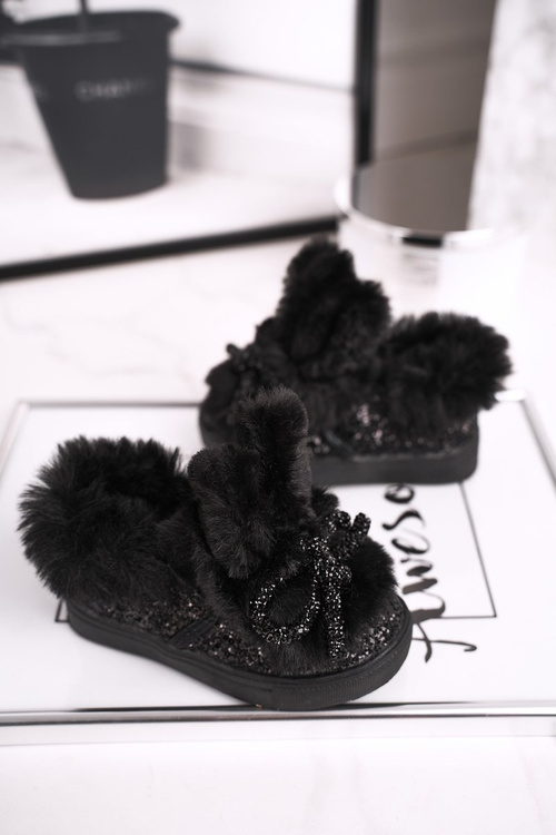 Dziecięce Trampki Ocieplane Czarne Mumi