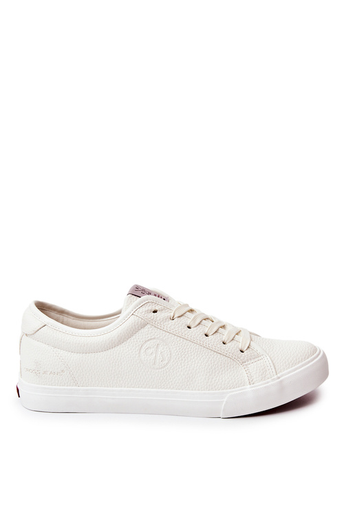 Męskie Skórzane Trampki Cross Jeans JJ1R4023C Białe