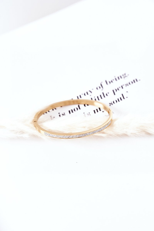 Bransoletka Stalowa Z Cyrkoniami Złota