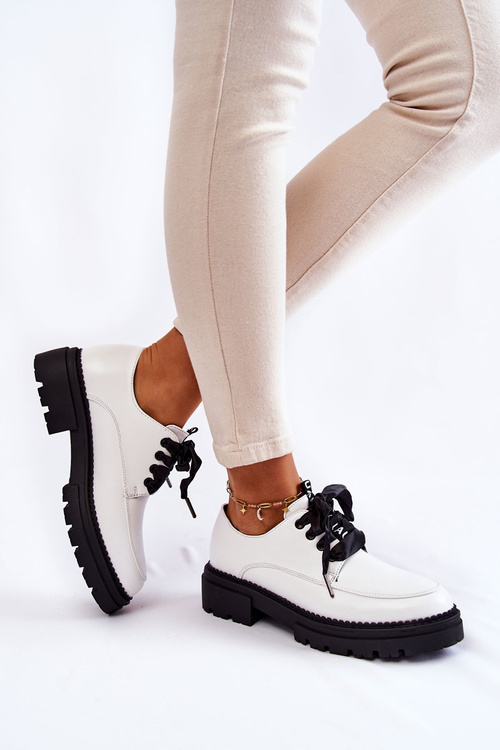 Damskie Skórzane Półbuty La.Fi 210004W-PU Białe