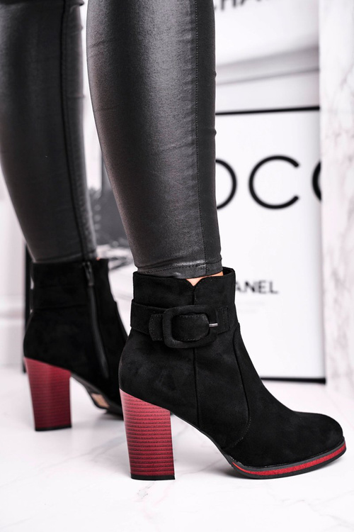 Botki Damskie Na Obcasie Sergio Leone Czarne BT533