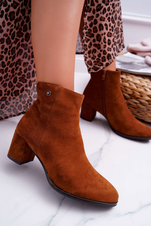 Botki Damskie Na Obcasie Sergio Leone Camel BT520
