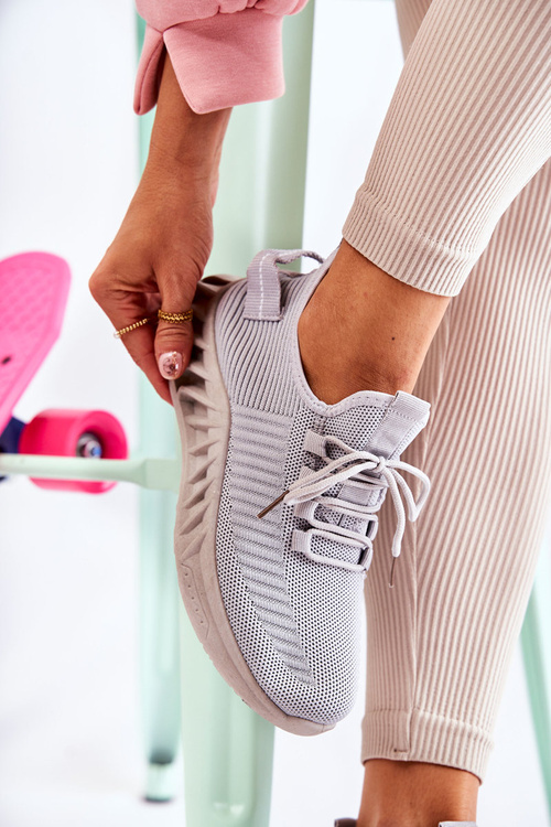 Damskie Sportowe Buty Materiałowe Szare Lenney