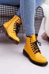 Damskie Botki Trapery Glany Żółte Gangsta
