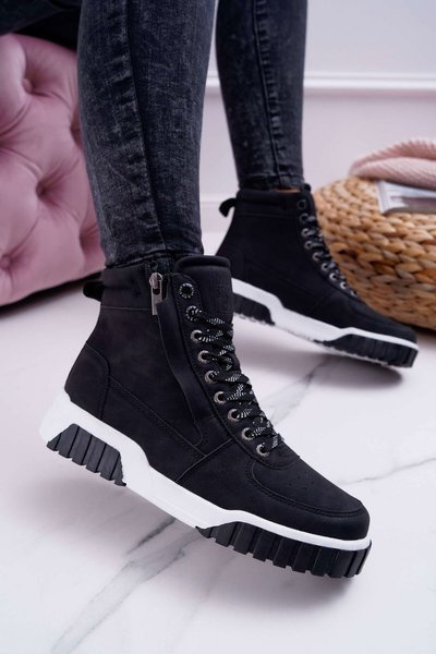 Damskie Sportowe Obuwie Big Star Wysokie Czarne EE274221
