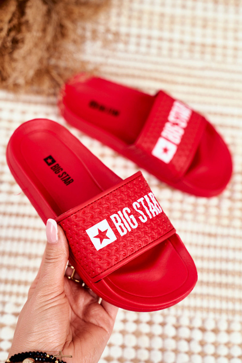Klapki Dziecięce Big Star Czerwone Pikowane GG374801